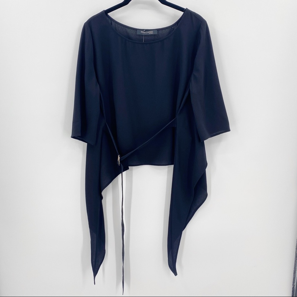 Marciano Black Wrap Crop Blouse, EU 40